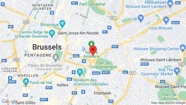 Karte der Umgebung von Kamea Restaurant - Brussel