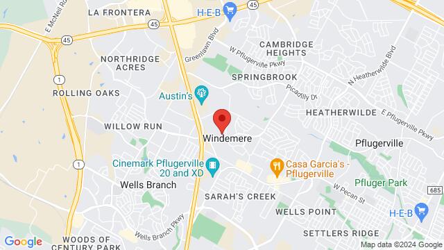 Map of the area around Mavericks Dance Hall, 1700 Grand Avenue Parkway, Pflugerville, 78660, United States