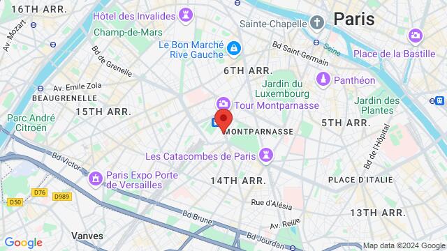 Map of the area around 68 avenue du maine 75014 Paris