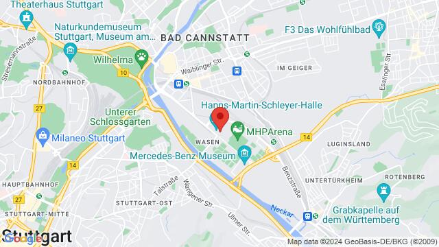 Map of the area around Mercedesstraße 69,Stuttgart, Germany, Stuttgart, BW, DE