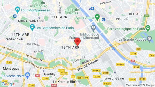 Karte der Umgebung von 105 Rue de Tolbiac, 75013 Paris, France,Paris, France, Paris, IL, FR