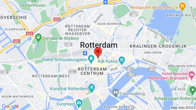 Map of the area around Stadhuisplein 21, Rotterdam, The Netherlands