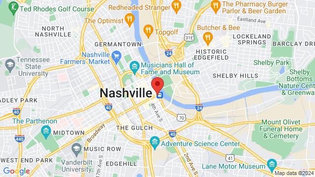 Map of the area around 101 Broadway, Nashville, TN 37201-2105, United States,Nashville, Tennessee, Nashville, TN, US