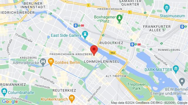 Kaart van de omgeving van Forró Di Kenga Cuvrystraße 9, 10997, Bezirk Friedrichshain-Kreuzberg, Berlin