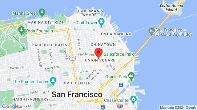 Map of the area around 333 Post Street, San Francisco, CA, US