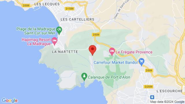 Carte des environs La Bastide de Port d'Alon, 904 route de Port d'Alon 83270 St Cyr sur mer