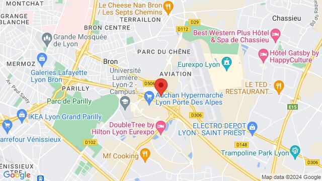 Map of the area around Novotel Lyon Bron Eurexpo, 260 Av. Jean Monnet, 69500 Bron, France