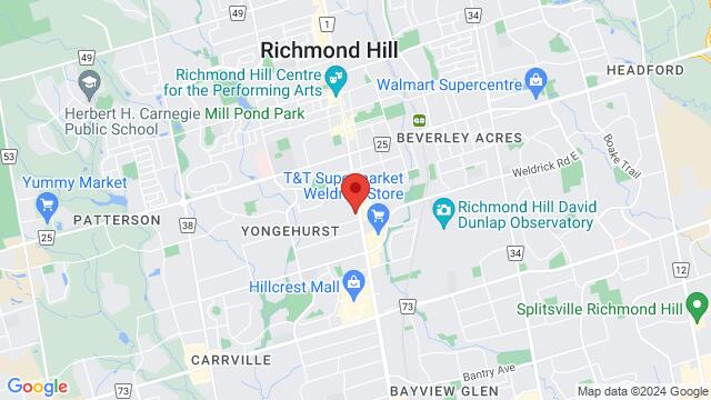 Map of the area around The Three Crowns Pub, 9724 Yonge St, Richmond Hill, L4C 1V9, Canada