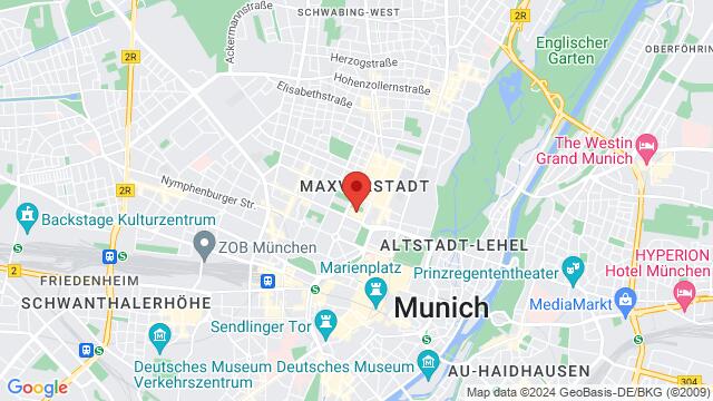 Mapa de la zona alrededor de Pinakothek der Moderne, Barer Str. 40, 80333 München, Germany