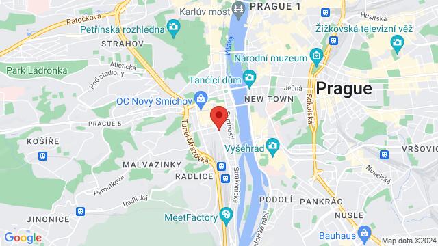 Map of the area around Nádražní 43/84, Prague 5,