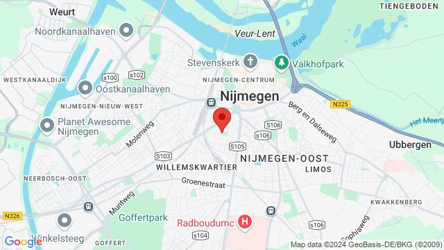 Map of the area around Leemptstraat 32, 6512 EN Nijmegen, Nederland,Nijmegen, Netherlands, Nijmegen, GE, NL