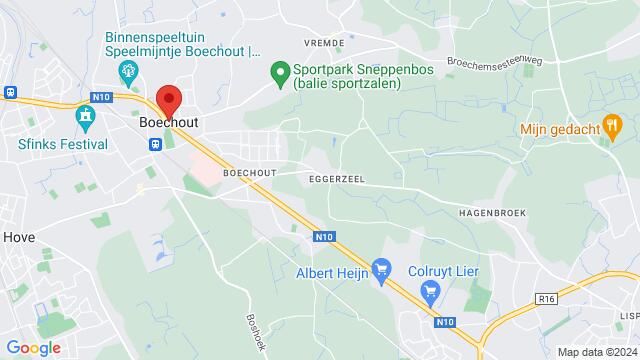 Kaart van de omgeving van Festivalterrein Molenveld - Boechout