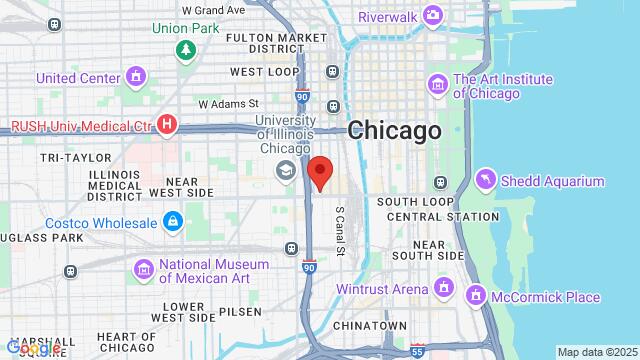 Map of the area around 600 W Roosevelt,Chicago, Illinois, Chicago, IL, US