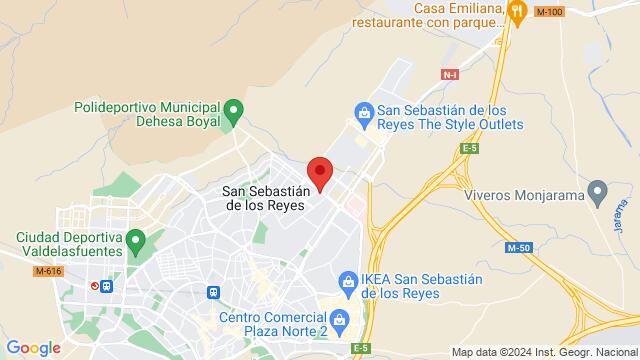 Map of the area around Academia just dance Avenida de Tenerife 28