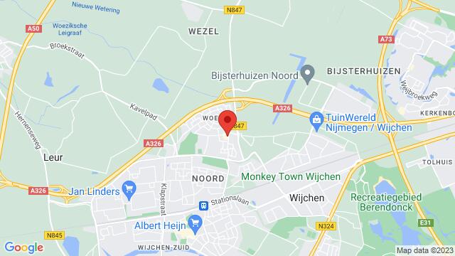 Map of the area around Woeziksestraat 100, Wijchen