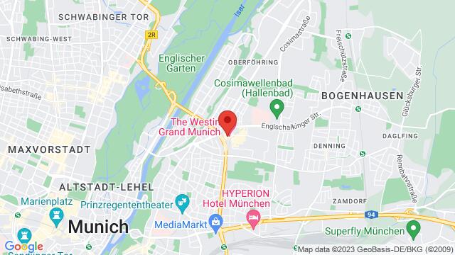Map of the area around Arabellastraße 6, München, Bayern