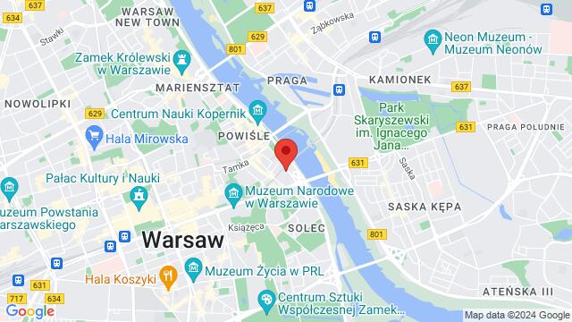 Map of the area around Wybrzeże Kościuszkowskie 21A,Warsaw, Poland, Warsaw, MZ, PL