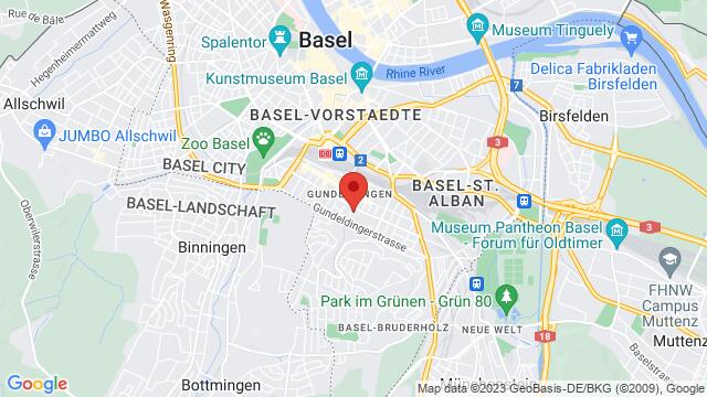 Karte der Umgebung von Dornacherstrasse 192, Basel, Switzerland