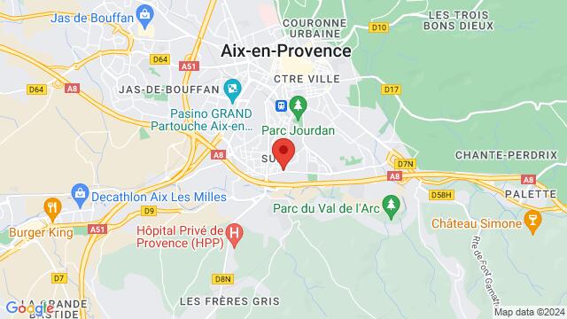 Carte des environs 48 Avenue Robert Schuman 13090 Aix-en-Provence