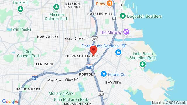 Map of the area around Space 550, 550 Barneveld Avenue, San Francisco, CA, 94124, US