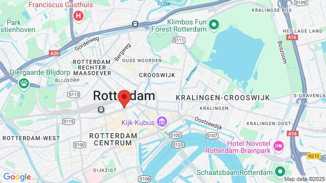 Map of the area around Rotterdam, Netherlands, Rotterdam, ZH, NL