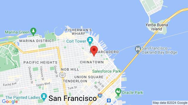 Map of the area around Cigar Bar & Grill, 850 Montgomery St, San Francisco, CA, 94133, United States