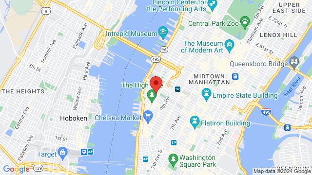 Map of the area around Selina Hotel Chelsea, 518 W 27th St, Manhattan, NY, 10001, United States