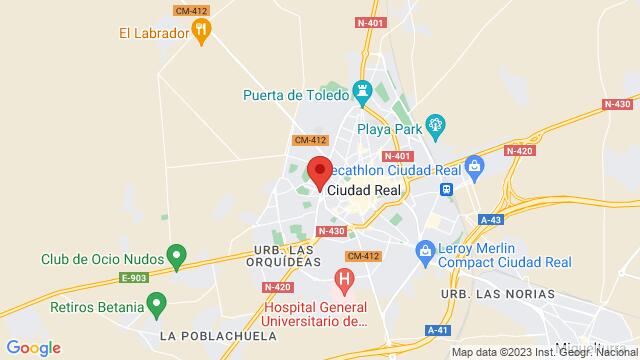 Map of the area around Hotel Guadiana