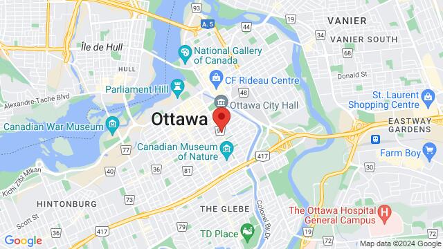 Map of the area around Meow Tea, 279 Elgin St, Ottawa, ON K2P 1M1, Canada,Ottawa, Ontario, Ottawa, ON, CA