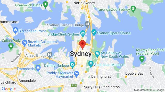 Mapa de la zona alrededor de Establishment Bar, 252 S George St, Sydney, NSW, 2000, Australia