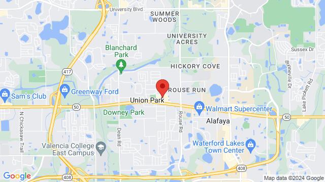 Map of the area around SALSA HEAT DANCE STUDIO, 10685 E Colonial Dr, Orlando, FL, 32817, United States