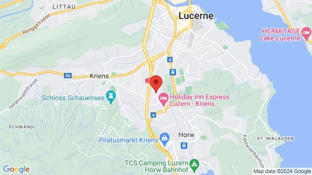 Map of the area around LUK center, Nidfeldstrasse 1, 6010 Kriens