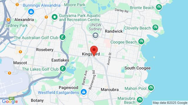 Map of the area around The Juniors Kingsford, 558A Anzac Parade, Kingsford, NSW, 2032, Australia