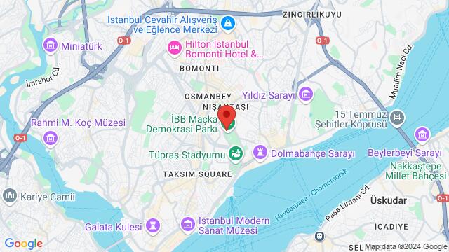 Map of the area around Darülbedayi Cad. Harbiye,Istanbul, Turkey, Istanbul, IB, TR