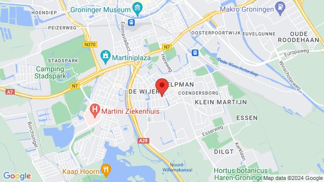 Map of the area around Pc Hooftlaan 1, Groningen, The Netherlands