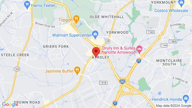 Mapa de la zona alrededor de 2135 Ayrsley Town Blvd, Charlotte, NC 28273-3541, United States,Charlotte, North Carolina, Charlotte, NC, US