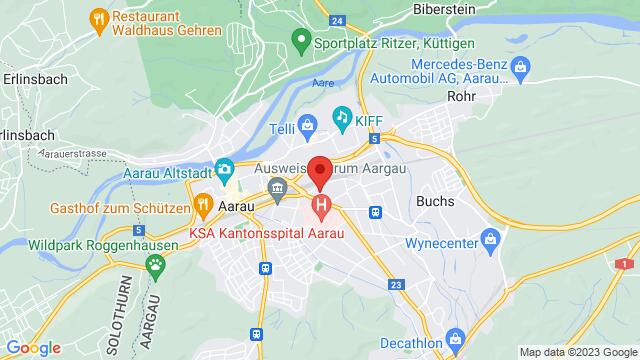 Map of the area around Aeschbachhalle Aeschbachweg 85000 Aarau