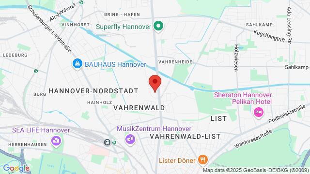 Map of the area around Vahrenwalder Strasse 195 A,Hanover, Germany, Hannover, NI, DE