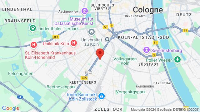 Karte der Umgebung von Weißhausstraße 21, 50939 Köln, Deutschland,Cologne, Germany, Cologne, NW, DE