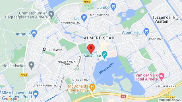 Map of the area around Kampenweg 7, Almere, The Netherlands