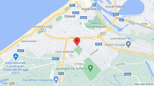 Carte des environs Ten Stuyver Stuiverstraat 357 8400 Oostende