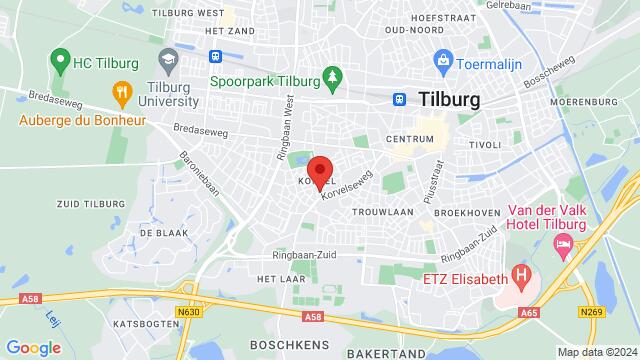Map of the area around Capucijnenstraat 156, Tilburg