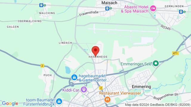 Map of the area around Hardy's The Gym - Fuerstenfeldbruck, Hasenheide 10, 82256 Fürstenfeldbruck, Germany