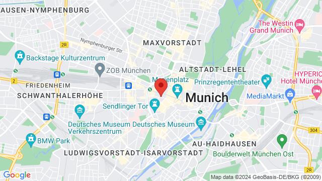 Carte des environs The KULT TANZSCHULE in ADTV, Neuhauser Str. 15A, 80331 München, Germany