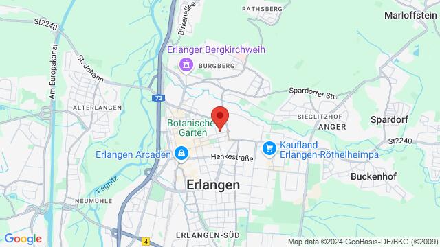 Map of the area around Kulturforum Logenhaus, Universitätsstraße 25, 91054 Erlangen, Germany