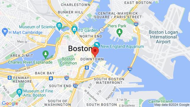 Map of the area around Boston Harbor Bay, 60 Rowes Wharf, Boston, MA, 02110, United States