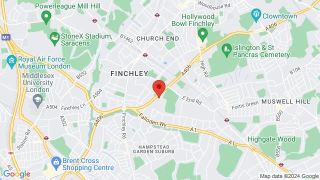 Map of the area around Christ’s College, East End Road, Finchley, London, United Kingdom