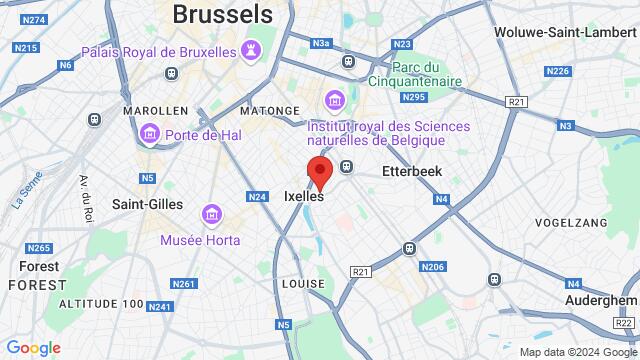 Map of the area around Damstraat 14, 1050 Elsene, België,Ixelles, Ixelles, BU, BE