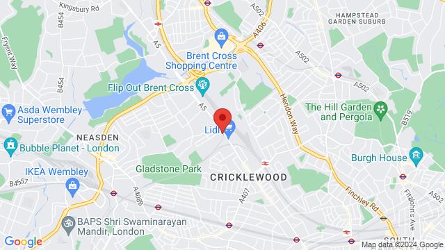 Kaart van de omgeving van Cricklewood Railway, 327 Edgware Road, London, NW2 6JP, United Kingdom