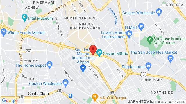 Map of the area around DoubleTree by Hilton Hotel San Jose, 2050 Gateway Place, San Jose, CA, USA